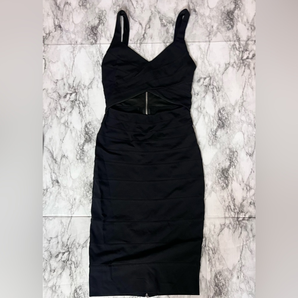 Express Bandage Dress with a midriff cutout in front
